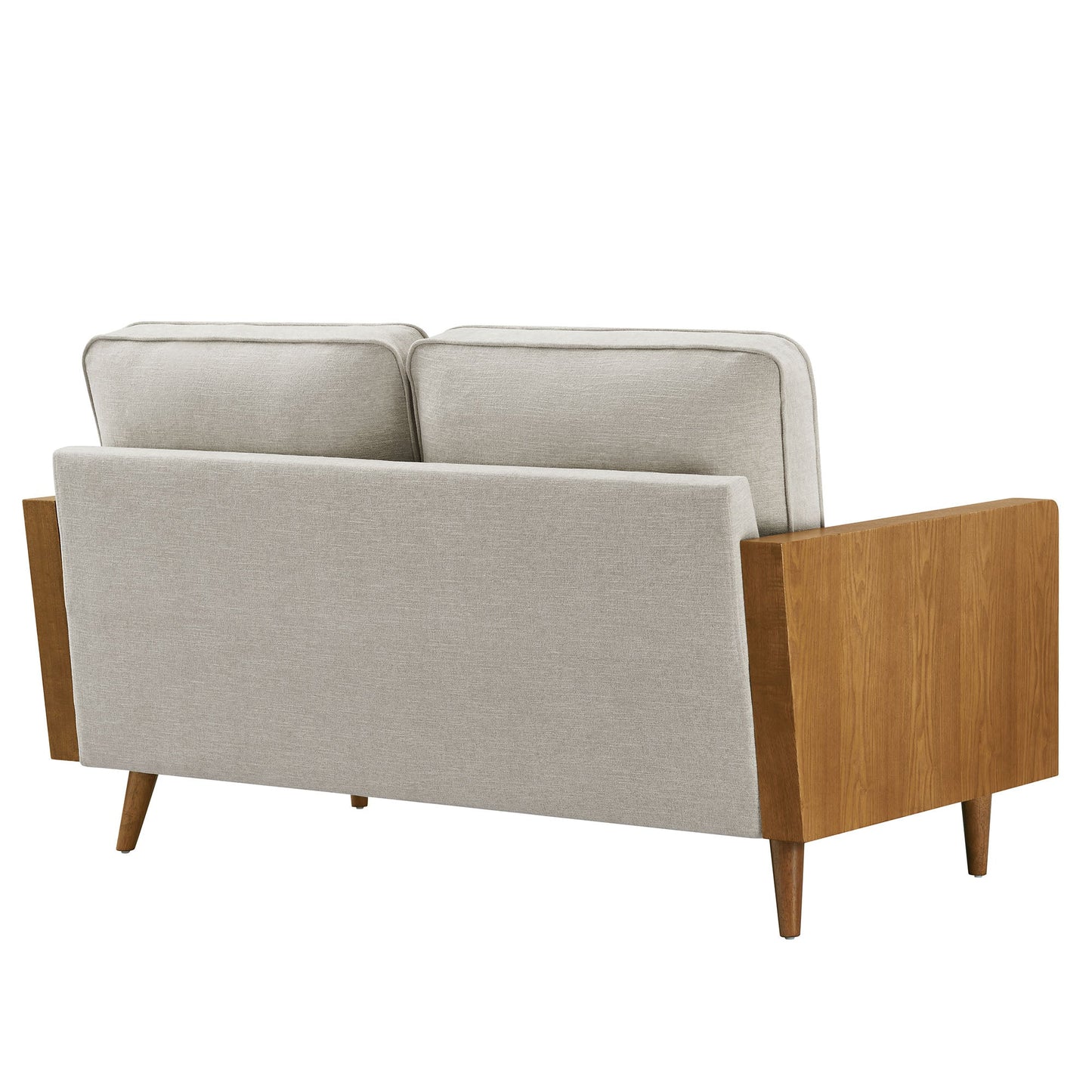 Modway Furniture Kellan Upholstered Loveseat with Wood Grain Armrests – Stylish Comfort for Modern Living Spaces - EEI-6962-WAL-HLB