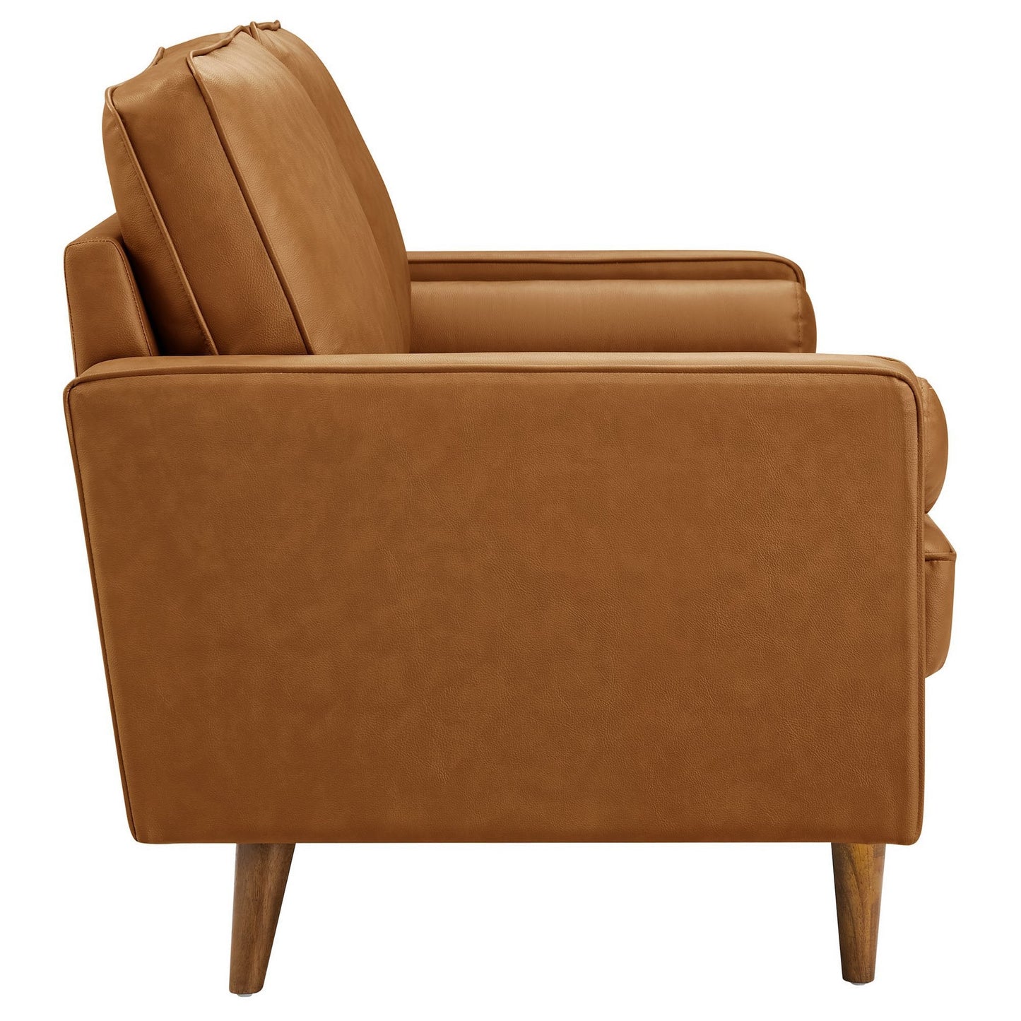 Modway Furniture Valour Tufted Vegan Leather Loveseat - Modern Comfort, Chic Design, Perfect for Any Living Space - EEI-6972-BRN
