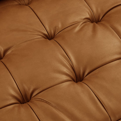 Modway Furniture Valour Tufted Vegan Leather Loveseat - Modern Comfort, Chic Design, Perfect for Any Living Space - EEI-6972-BRN