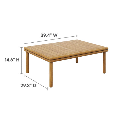 Modway Furniture Wren 4-Piece Outdoor Patio Teak Wood Furniture Set - EEI-7065-NAT-SAI