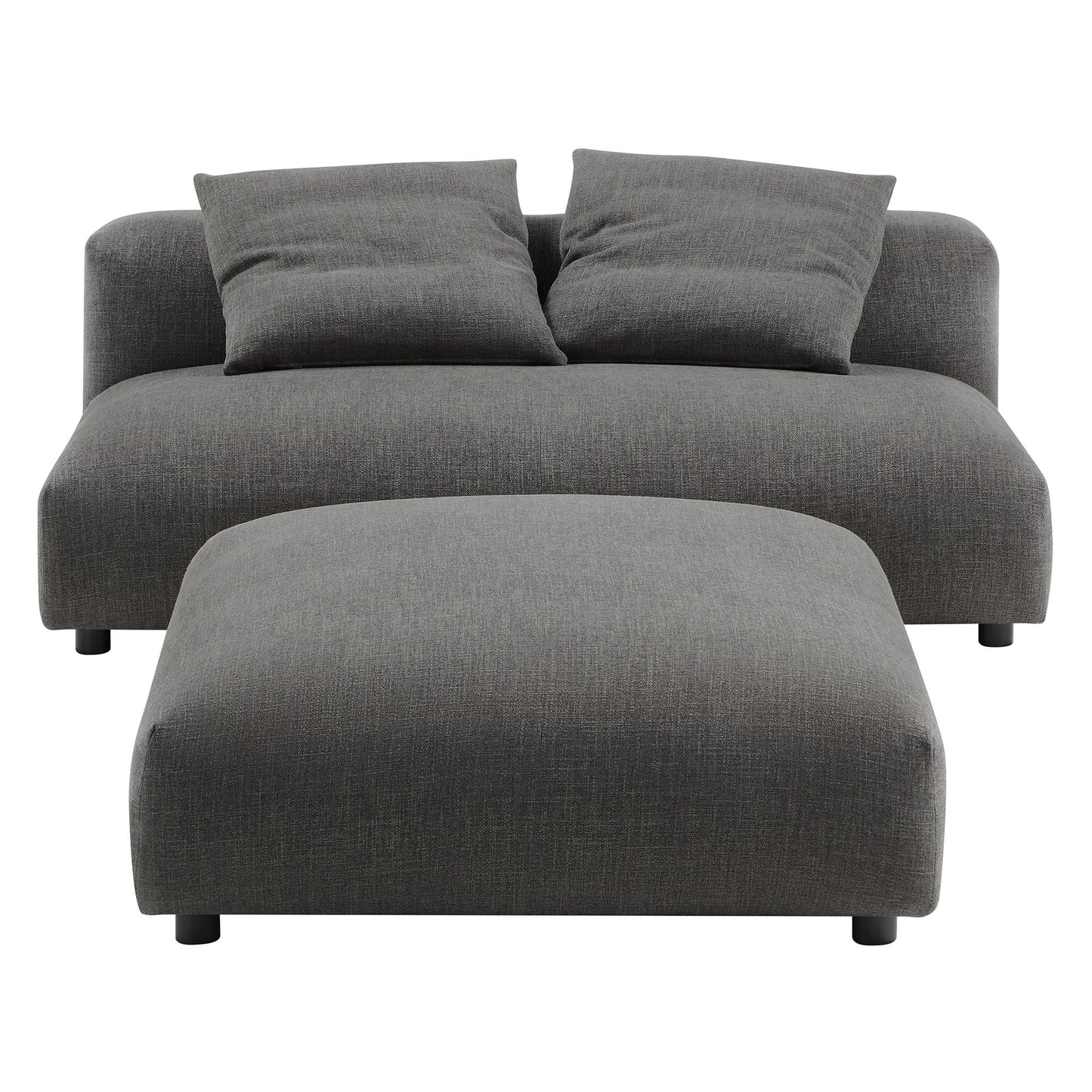 Modway Furniture Solace Modular Upholstered Armless Loveseat and Ottoman Set for Modern Comfort and Style - EEI-7031-SAL