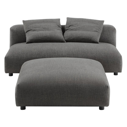 Modway Furniture Solace Modular Upholstered Armless Loveseat and Ottoman Set for Modern Comfort and Style - EEI-7031-SAL