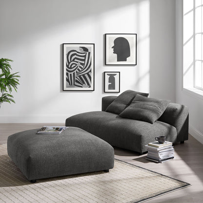 Modway Furniture Solace Modular Upholstered Armless Loveseat and Ottoman Set for Modern Comfort and Style - EEI-7031-SAL