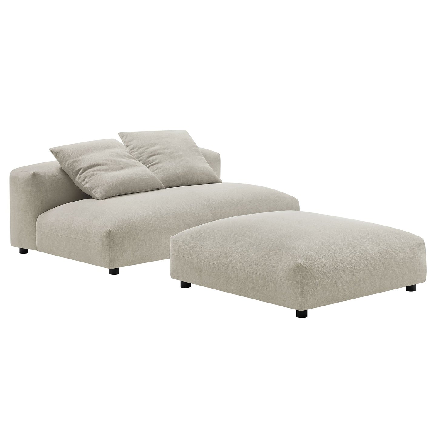 Modway Furniture Solace Modular Upholstered Armless Loveseat and Ottoman Set for Modern Comfort and Style - EEI-7031-SAL