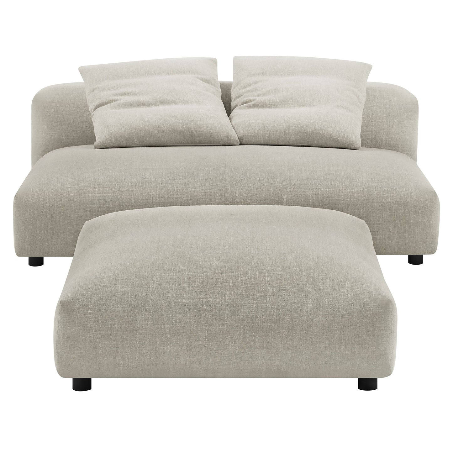 Modway Furniture Solace Modular Upholstered Armless Loveseat and Ottoman Set for Modern Comfort and Style - EEI-7031-SAL