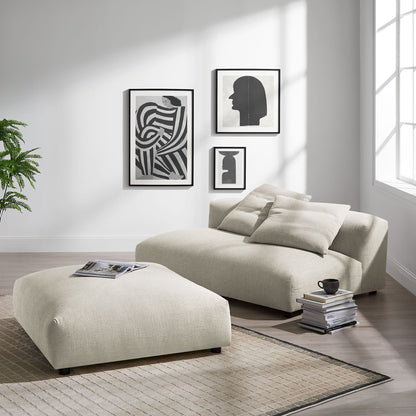 Modway Furniture Solace Modular Upholstered Armless Loveseat and Ottoman Set for Modern Comfort and Style - EEI-7031-SAL