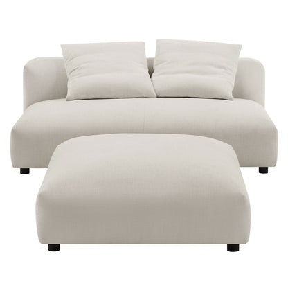Modway Furniture Solace Modular Upholstered Armless Loveseat and Ottoman Set for Modern Comfort and Style - EEI-7031-SAL