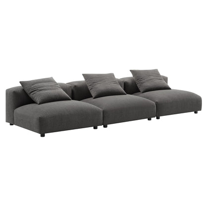 Modway Furniture Solace 3-Piece Modular Upholstered Fabric Sofa - EEI-7035-CHA