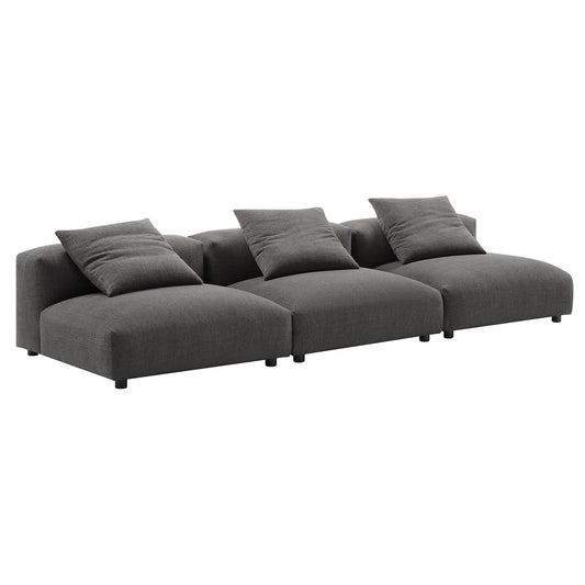 Modway Furniture Solace 3-Piece Modular Upholstered Fabric Sofa - EEI-7035-CHA