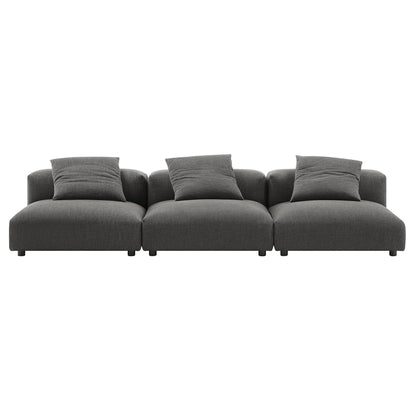 Modway Furniture Solace 3-Piece Modular Upholstered Fabric Sofa - EEI-7035-CHA