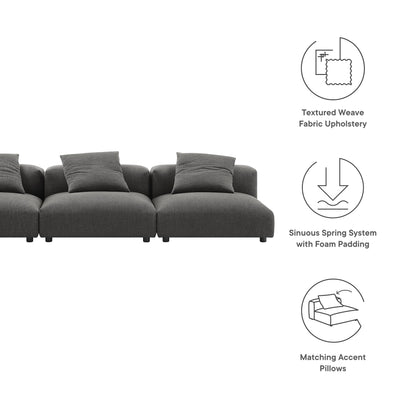 Modway Furniture Solace 3-Piece Modular Upholstered Fabric Sofa - EEI-7035-CHA