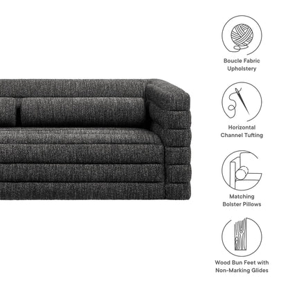 Modway furniture Relle Channel Tufted Boucle Upholstered Sofa - EEI-7136-CHA