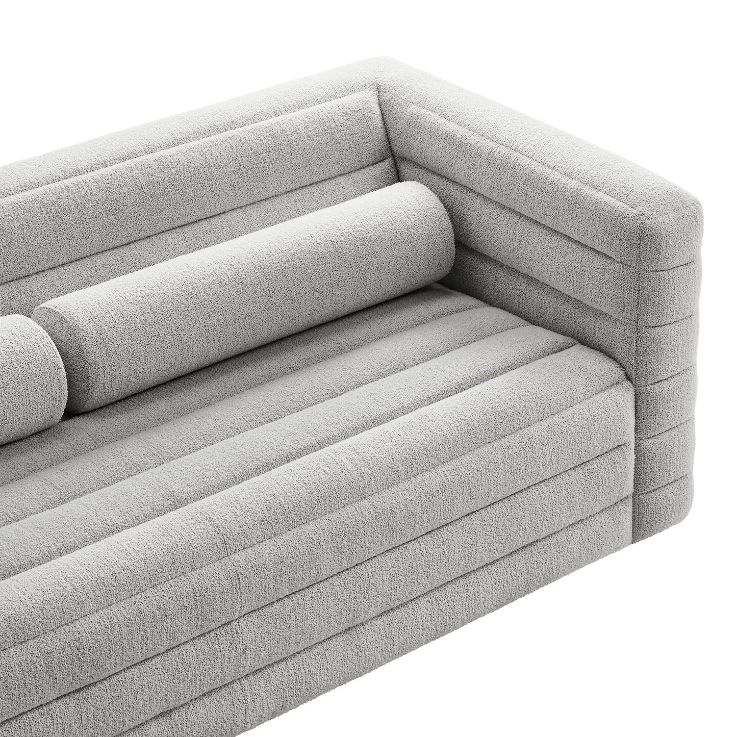 Modway furniture Relle Channel Tufted Boucle Upholstered Sofa - EEI-7136-CHA
