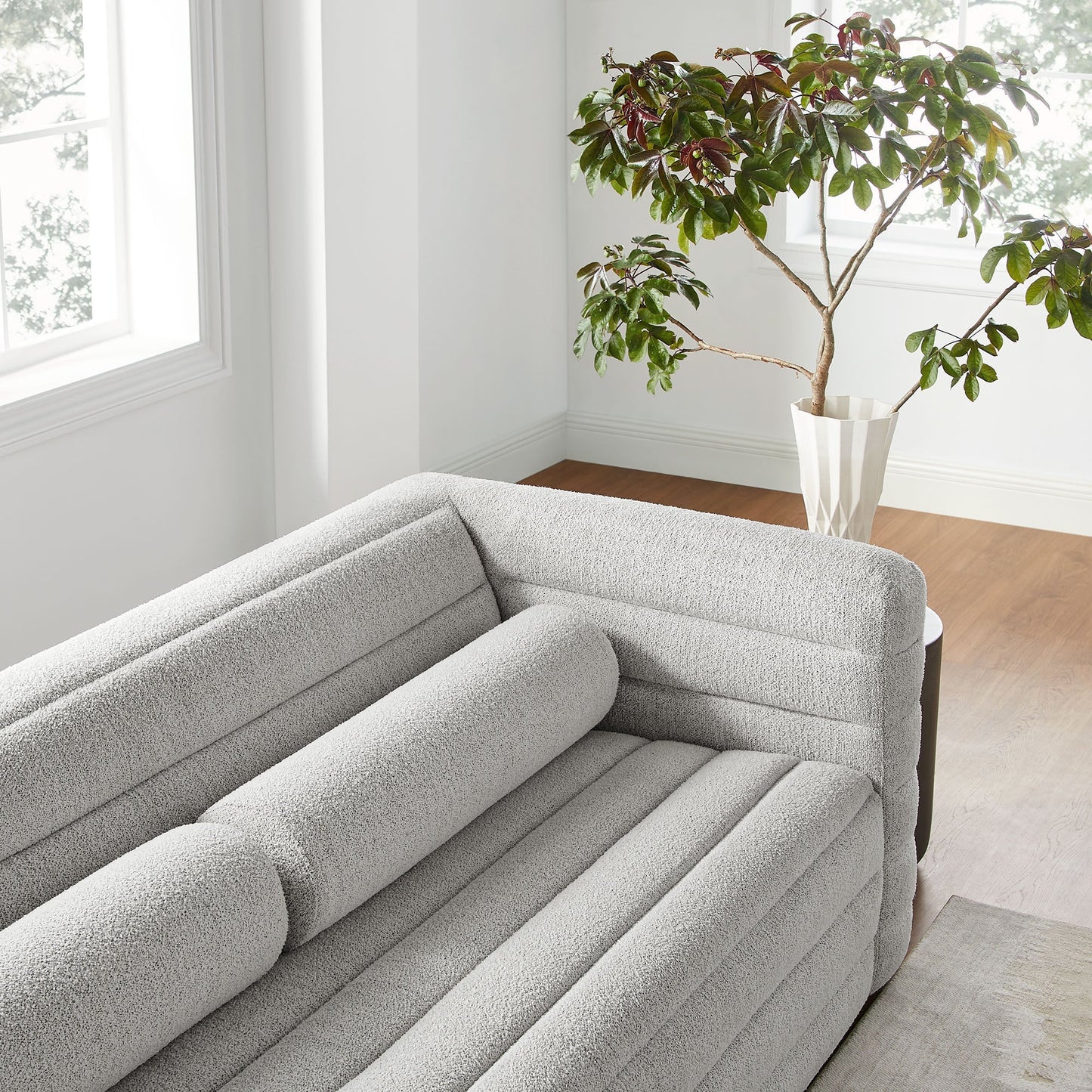 Modway furniture Relle Channel Tufted Boucle Upholstered Sofa - EEI-7136-CHA
