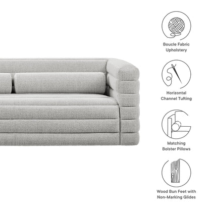 Modway furniture Relle Channel Tufted Boucle Upholstered Sofa - EEI-7136-CHA