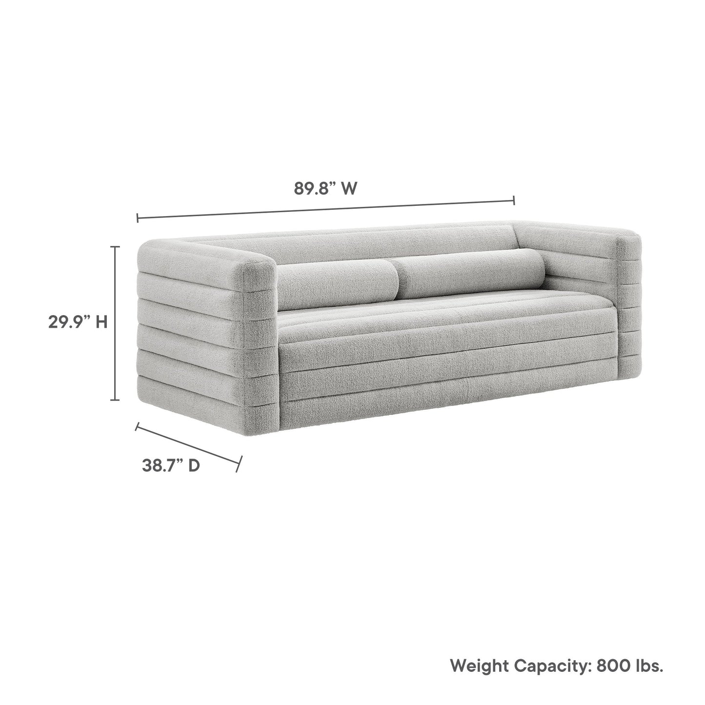 Modway furniture Relle Channel Tufted Boucle Upholstered Sofa - EEI-7136-CHA