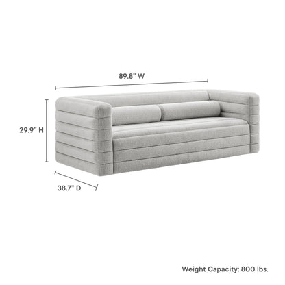 Modway furniture Relle Channel Tufted Boucle Upholstered Sofa - EEI-7136-CHA