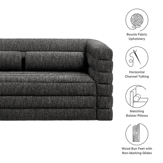 Modway furniture Relle Channel Tufted Boucle Upholstered Loveseat - EEI-7137-CHA