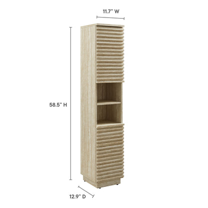 Modway furniture Render Tall Narrow Faux Travertine Linen Storage Cabinet - EEI-7178-TRA