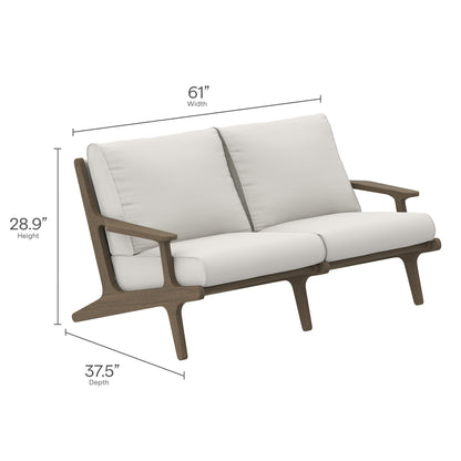 Modway Furniture Saratoga 5-Piece Outdoor Patio Teak Wood Furniture Set - EEI-7265-WGR-WHI