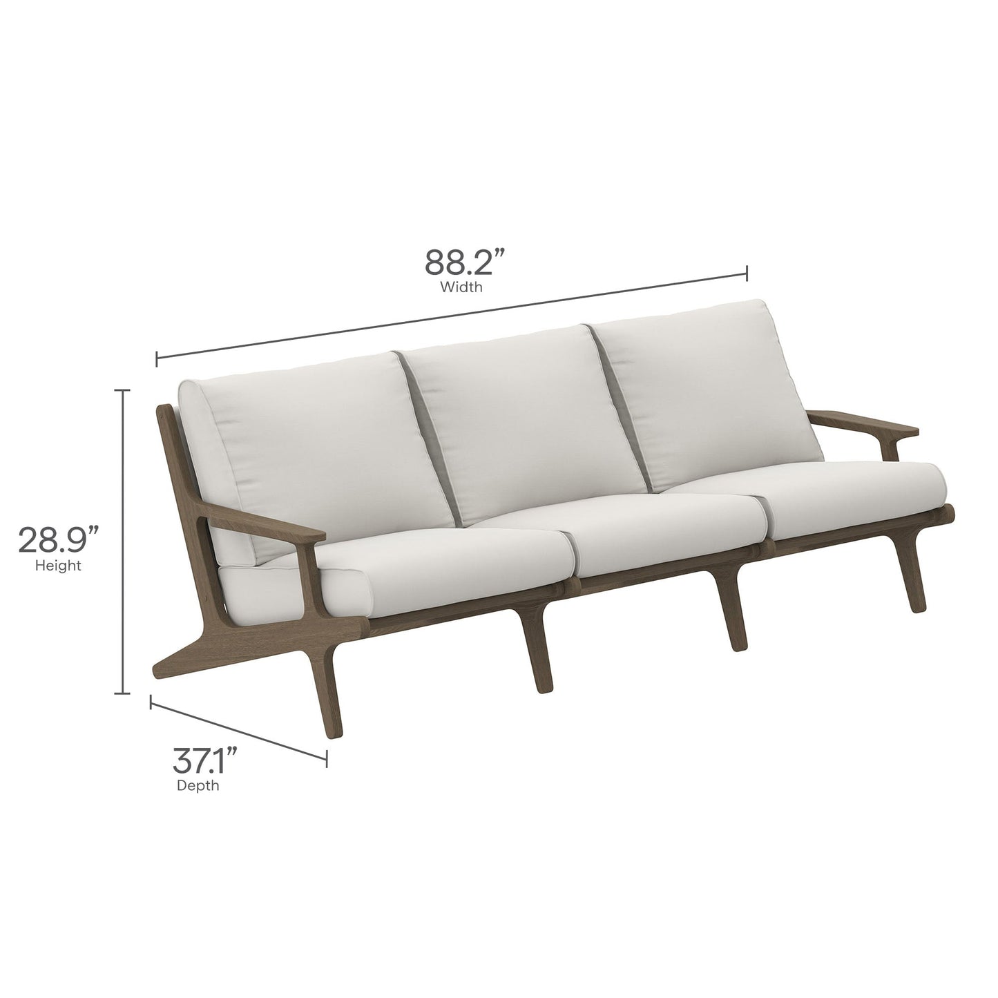 Modway Furniture Saratoga 4-Piece Outdoor Patio Teak Wood Furniture Set – EEI-7266-WGR-WHI