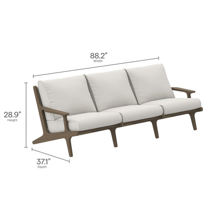 Modway Furniture Saratoga 4-Piece Outdoor Patio Teak Wood Furniture Set – EEI-7266-WGR-WHI