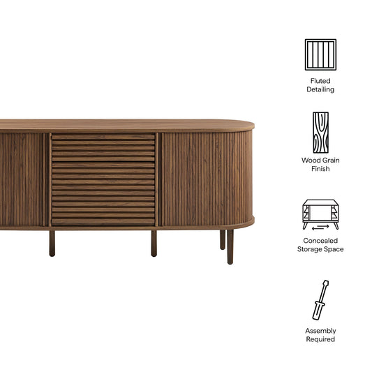 Modway furniture Harlan 67" Fluted Oval Sideboard Cabinet - EEI-7293-WAL