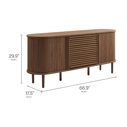 Modway furniture Harlan 67" Fluted Oval Sideboard Cabinet - EEI-7293-WAL