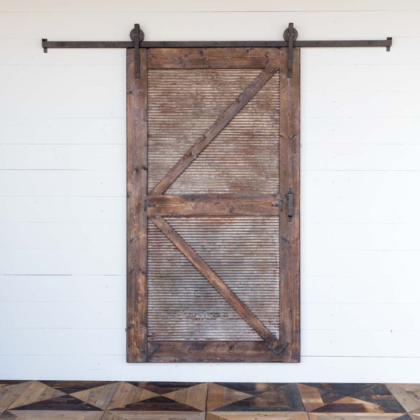 Park Hill Collection Urban Living Sliding Barn Door with Rail Hardware - EHR80863