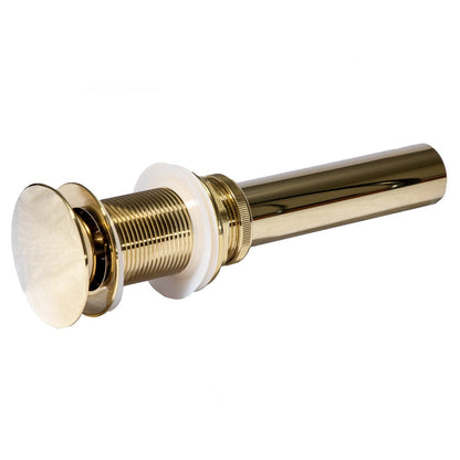 Eden Bath 15 3/4" Round Thick Rim Stainless Steel Bathroom Vessel Sink with Drain in Gold - EB_SS003GD