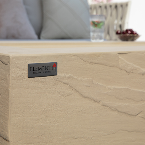 Elementi Plus Sunlight Yellow Colorado Fire Table corner detail
