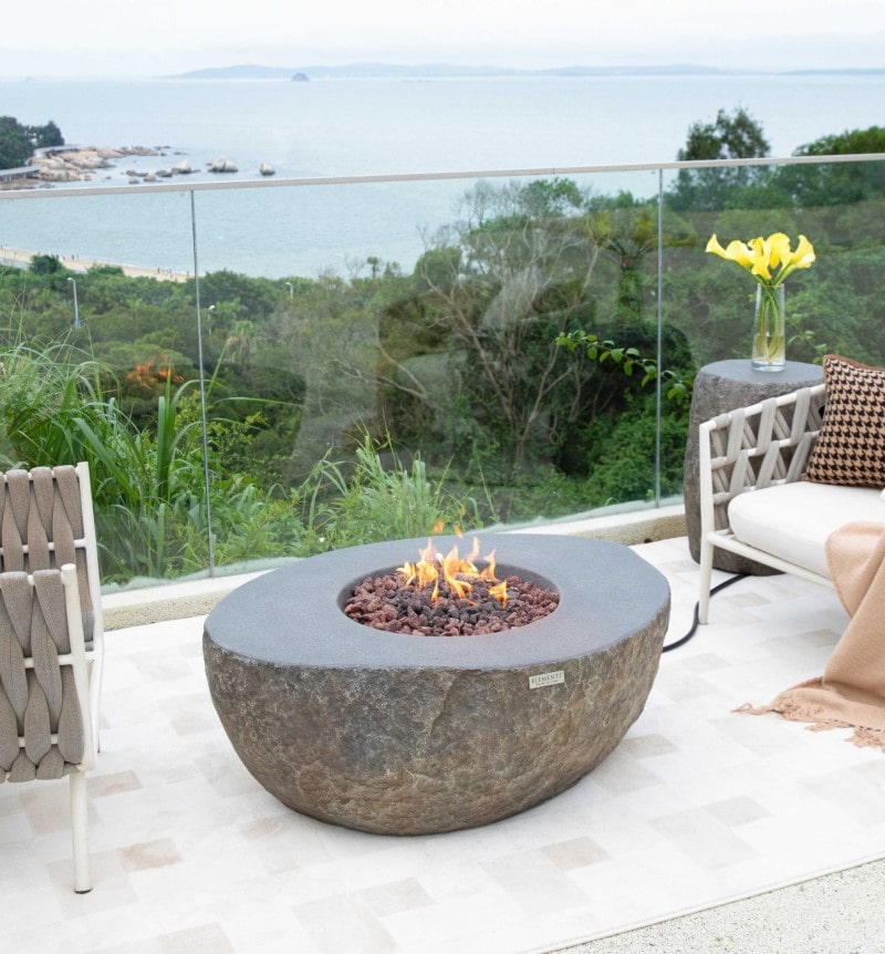 Elementi Boulder Fire Pit Outdoor Setup 2
