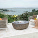 Elementi Boulder Fire Pit Outdoor Setup with Stainless Lid