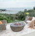 Elementi Boulder Fire Pit Outdoor Setup with WindScreen