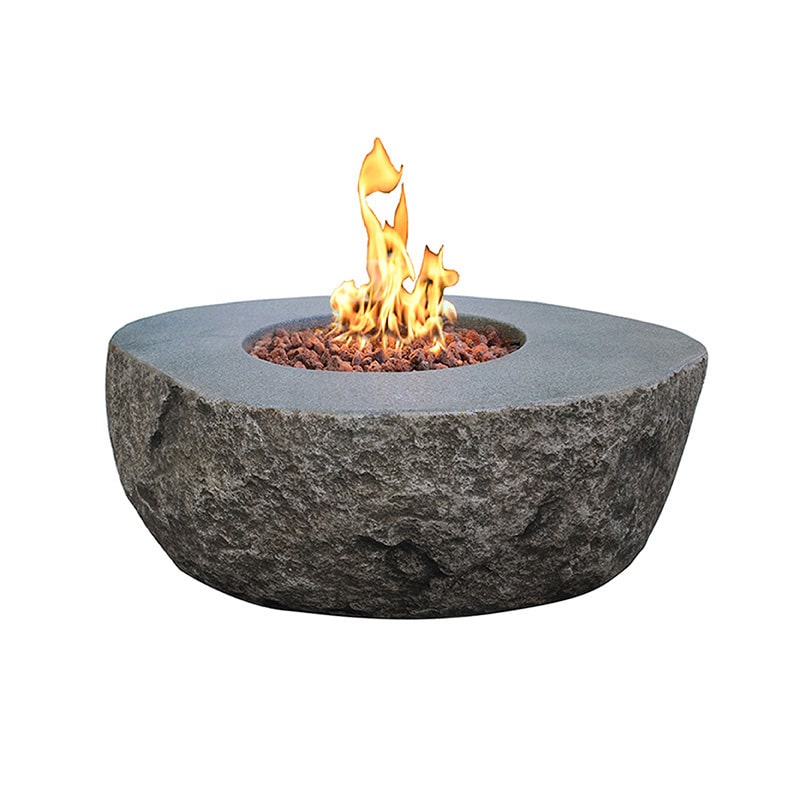 Elementi Boulder Fire Pit with Flame