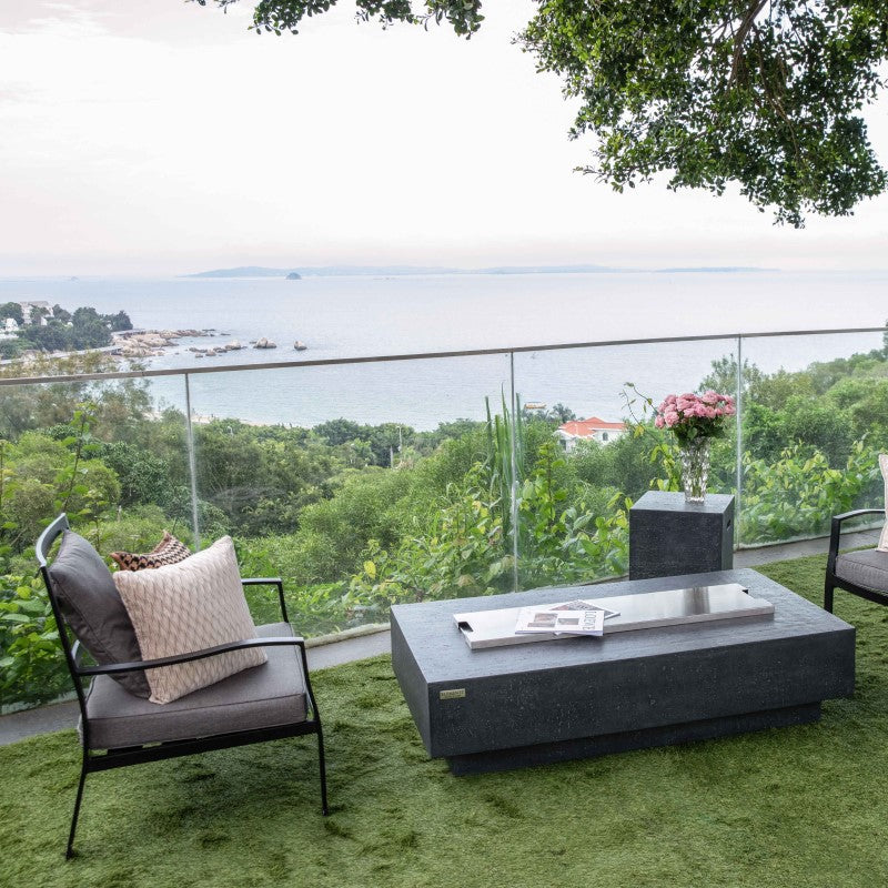 Elementi Hampton Fire Table DG Outdoor Setup with Lid