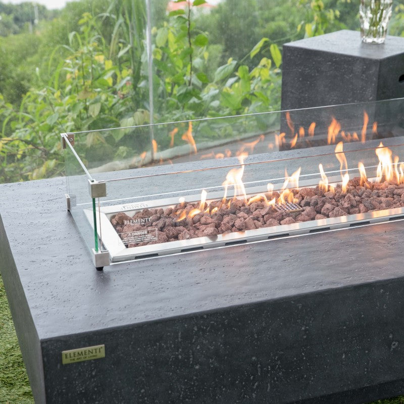 Elementi Hampton Fire Table DG with Wind Screen