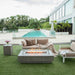 Elementi Hampton Fire Table LG Outdoor Setup with Wind Screen