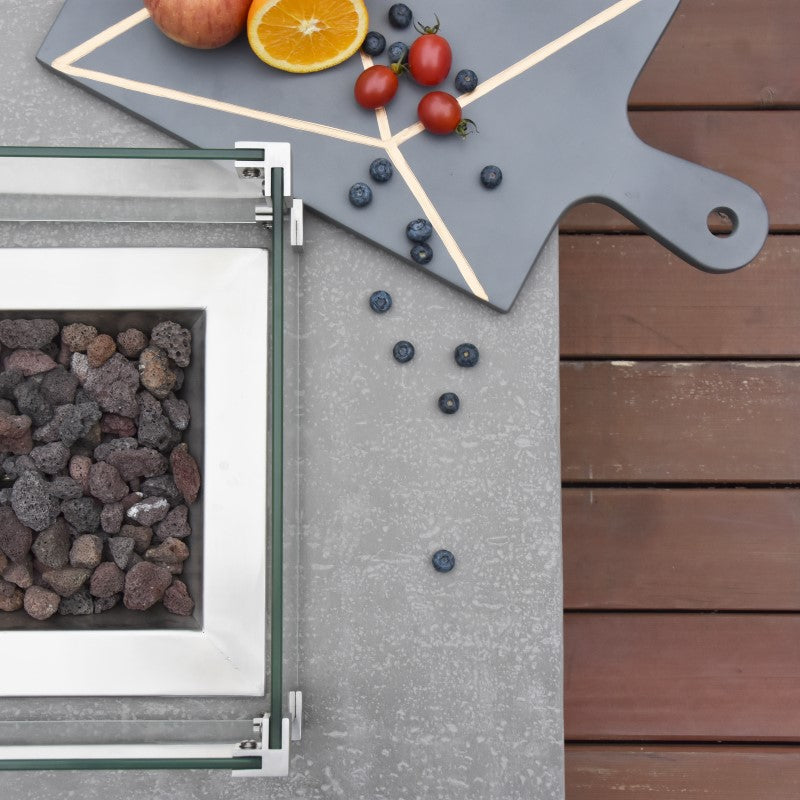 Elementi Hampton Fire Table Ligh Gray Top View