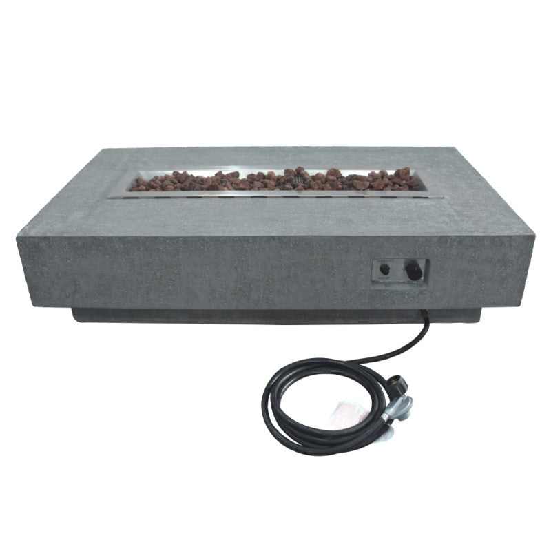 Elementi Hampton Fire Table Light Gray with Hose