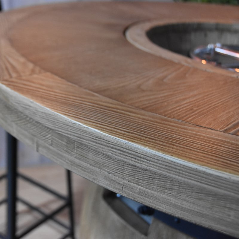 Elementi Lafite Barrel Fire Table Outdoor Closeup