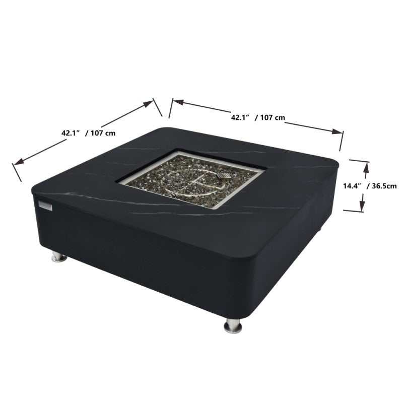 Elementi Plus Annecy Fire Table Black Dimensions