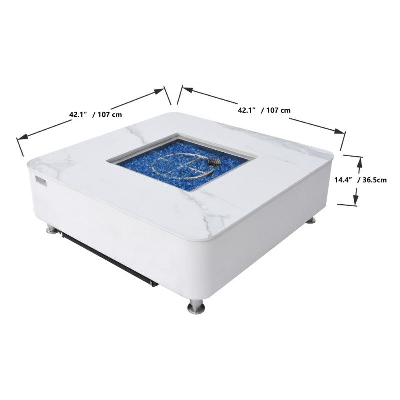 Elementi Plus Annecy Fire Table White Dimensions