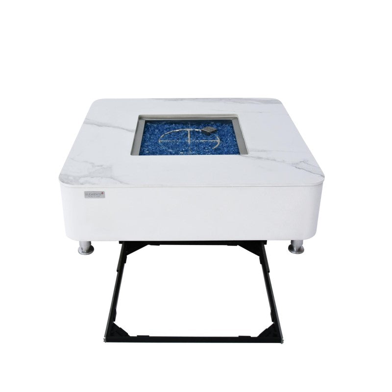 Elementi Plus Annecy Fire Table White with Compartment