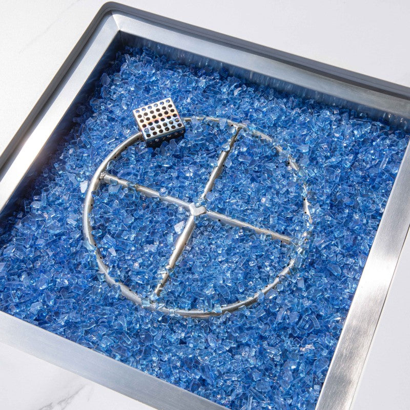 Elementi Plus Annecy Fire Table with Caribbean Blue Fire Glass