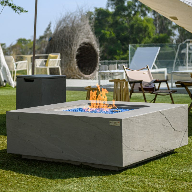 Elementi Plus Capertee Fire Table Outdoor with Flame Wind Screen