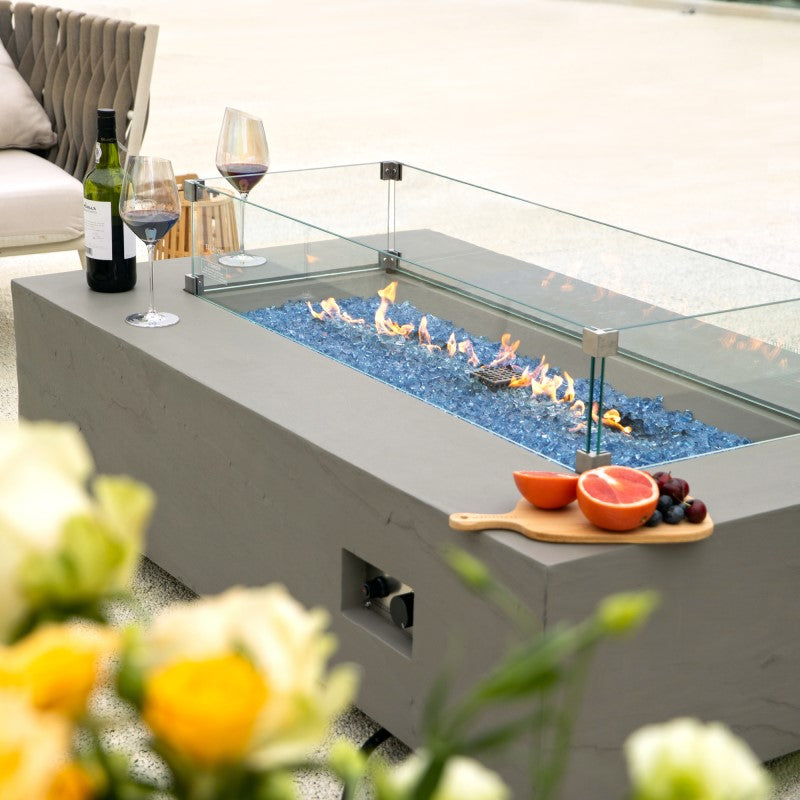 Elementi Plus Meteora Fire Table Outdoor with Windscreen