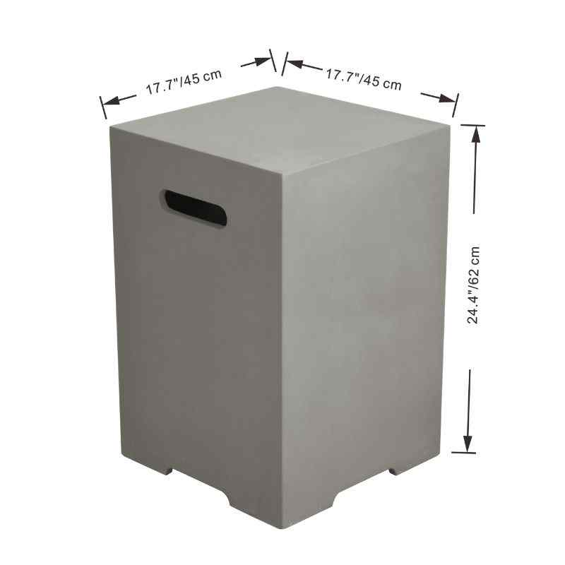 Elementi Square Tank Cover LG Dimension