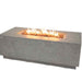 Elementi Andes Fire Table Light Gray with flame set up silo