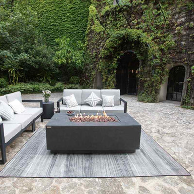 Elementi Andes Fire Table with flame and couches Backyard set Up